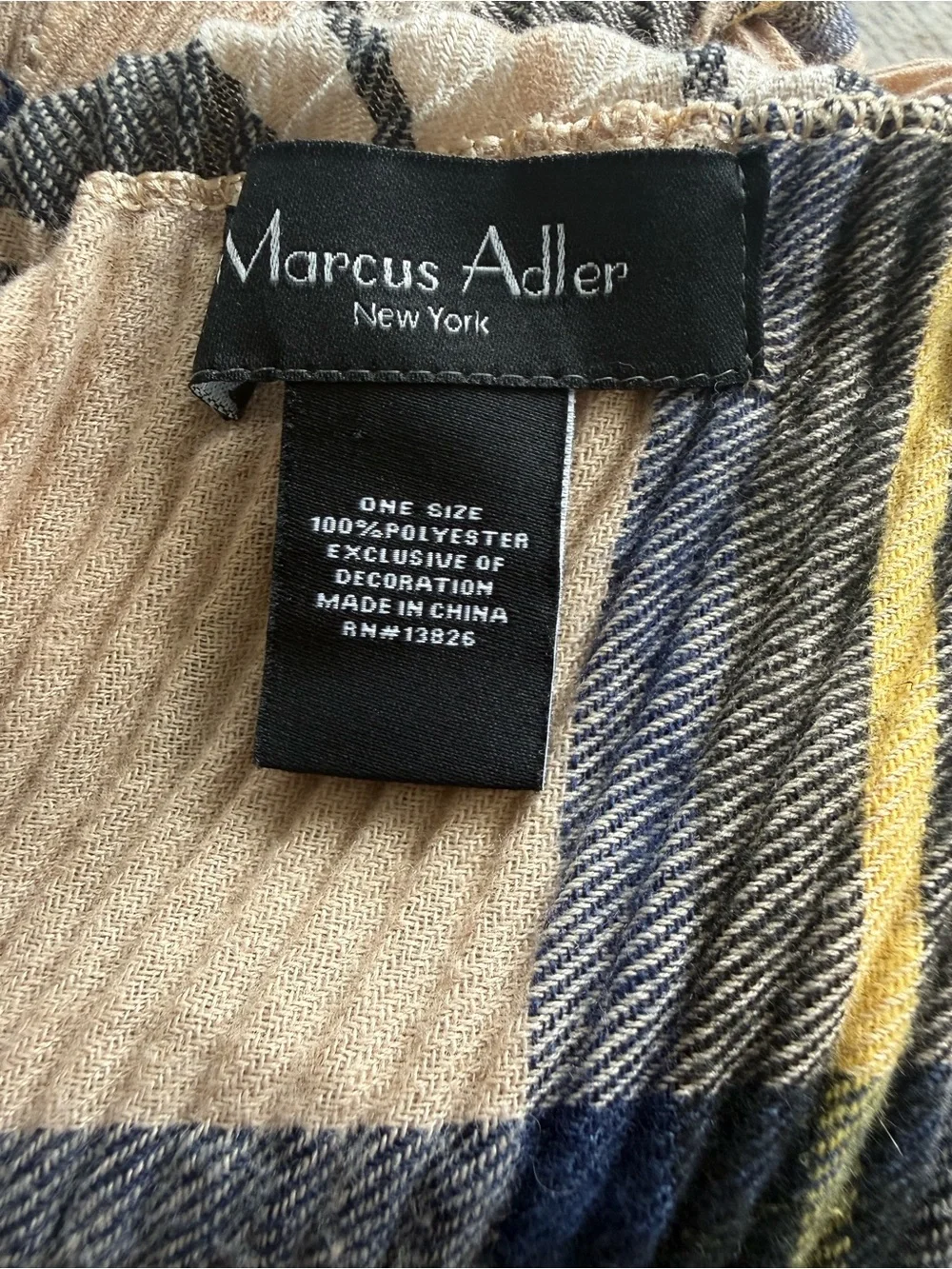 Marcus Adler Plaid Wrap Scarf in Beige and Black - Women's Accessory